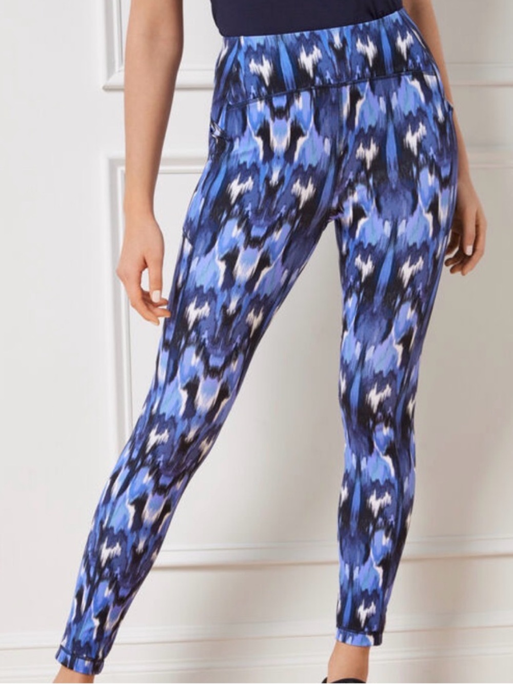 Talbot Blue Abstract Print Active Leggings